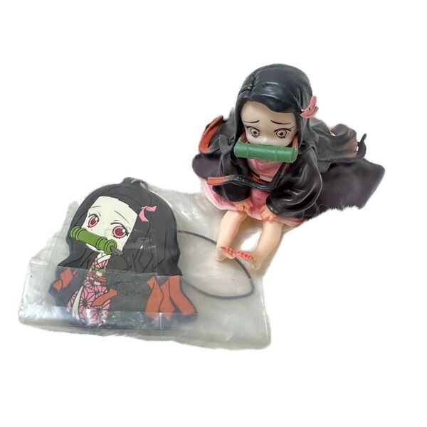 鬼滅の刃 竈門禰豆子 手乗りフィギュア ラバーストラップ セット
