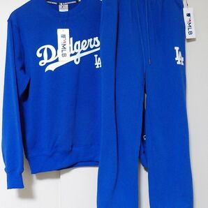 MLB ドジャース スウェット上下セット M ブルー 新品(☆∀☆)