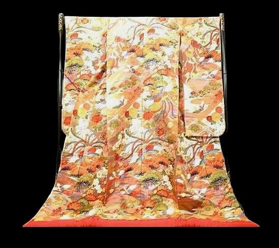 正絹 色打掛 和装 婚礼 結婚式 花嫁 神社挙式 唐織 鳳凰花文 金糸 ブライダル 着物 お色直し 日本