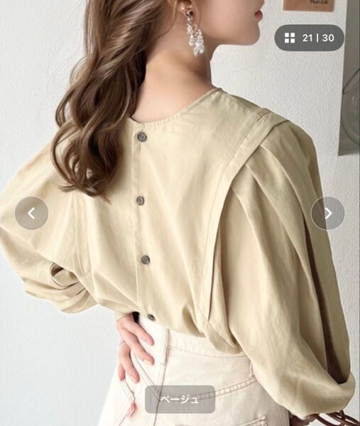 大人かわいい上品さ 2wayボリュームスリーブブラウス サイズL