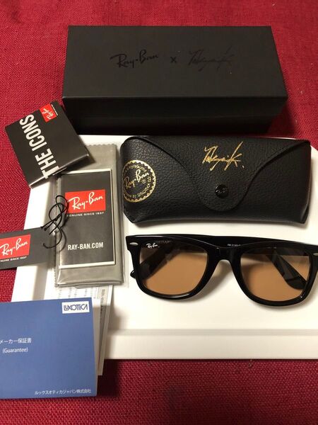 ①美品Ray-Ban レイバン木村拓哉着カプセルコレクション限定キムタクコラボサングラス ウェイファーラーRB2140F正規品