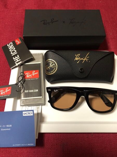 ①美品Ray-Ban レイバン木村拓哉着カプセルコレクション限定キムタクコラボサングラス ウェイファーラーRB2140F正規品