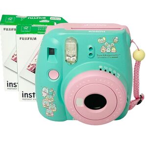 美品 FUJIFILM instax mini 8+ すみっこぐらし 付属品付き グリーン ピンク