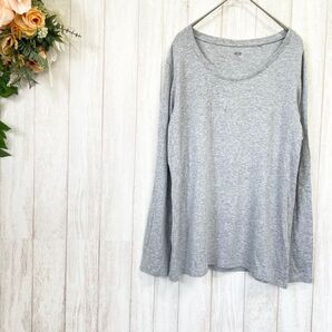 【UNIQLO ユニクロ】長袖 クルーネックT〈XL〉大きいサイズ カットソー