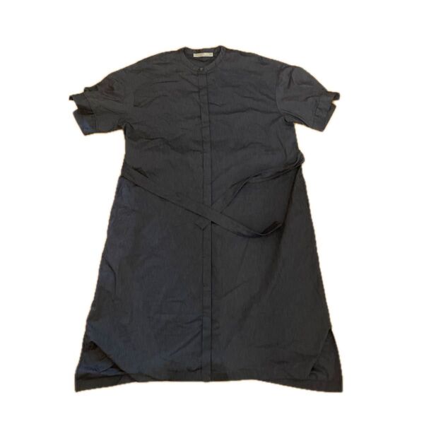 theory luxe セオリーリュクス リネン混 ストレッチ ロング丈 半袖ワンピース 日本製 サイズ38