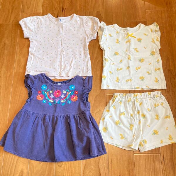 90 トップス Tシャツ セットアップ しまむら 西松屋 保育園着