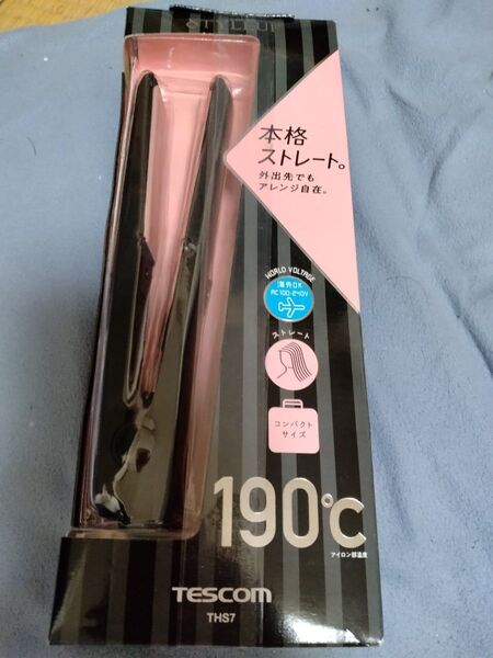 テスコム ヘアアイロン ストレートアイロン 18mm 海外対応 コンパクト セラミックコーティング ブラック THS7 K