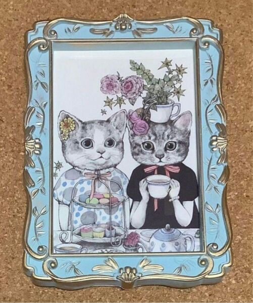 ボリス雑貨店 フォトフレーム入 ポストカード ティーパーティ ねこ ヒグチユウコ