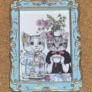ボリス雑貨店 フォトフレーム入 ポストカード ティーパーティ ねこ ヒグチユウコ