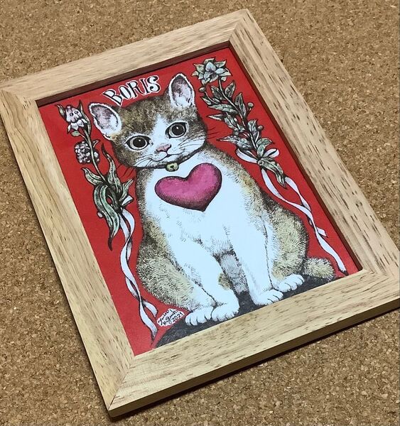 BORIS ボリス レッド フォトフレーム入 大判イラストポストカード ヒグチユウコ ボリス雑貨店
