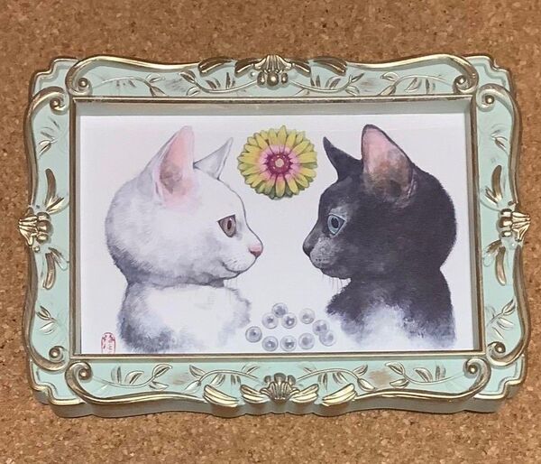 ボリス雑貨店 フォトフレーム入 ポストカード 白猫黒猫 ねこ ヒグチユウコ