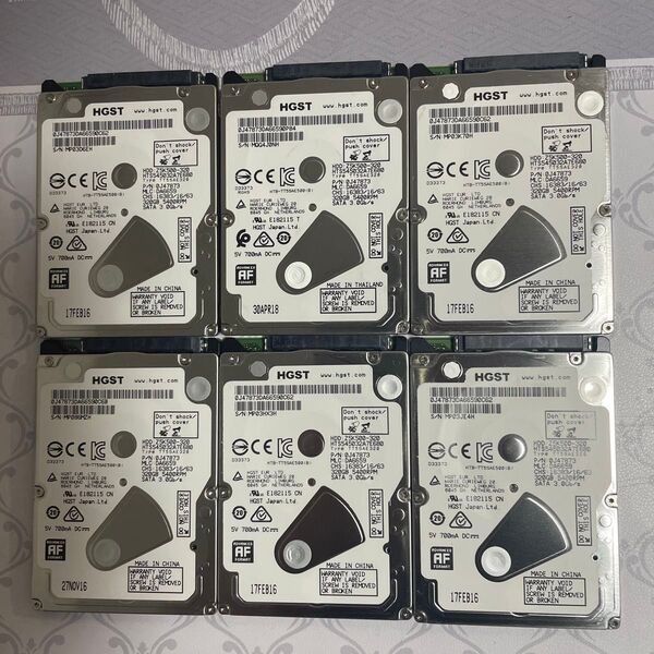 2.5インチHDD 6台 320GB 7mm ①