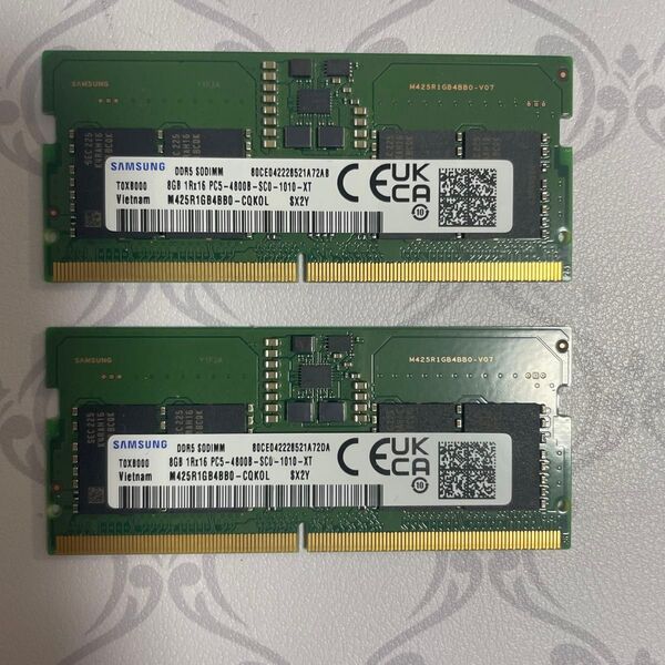 SAMSUNG DDR5 SODIMM 8GB メモリ 2枚セット PC5-4800B 16GB 8GBx2 動作品