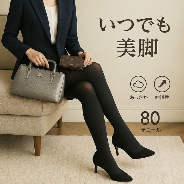 新品・未使用★G&Y 美脚タイツ 80デニール パンスト