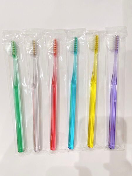 奇跡の歯ブラシ トライアングル 6色 6本セット ピンク ブルー グリーン イエロー パープル クリア