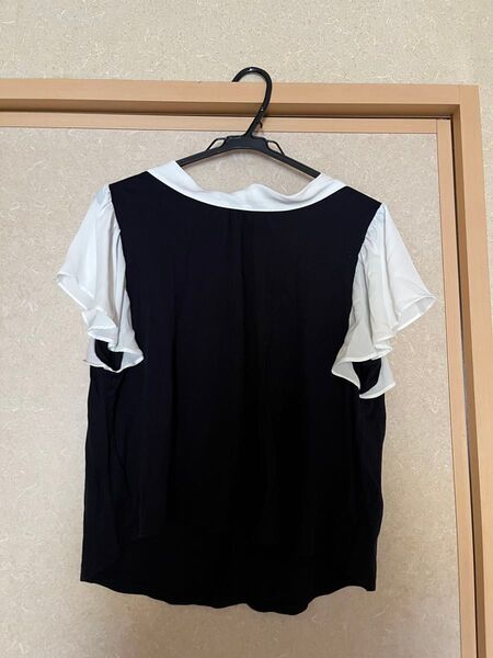 moussy白紺バイカラートップス