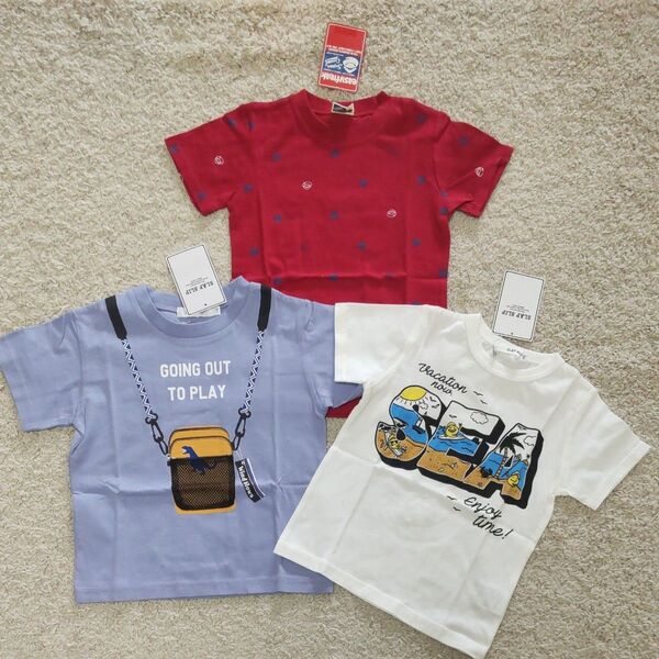 【タグ付き新品】SLAPSLIP他 べべ系ブランド 半袖Tシャツ 3枚 110cm