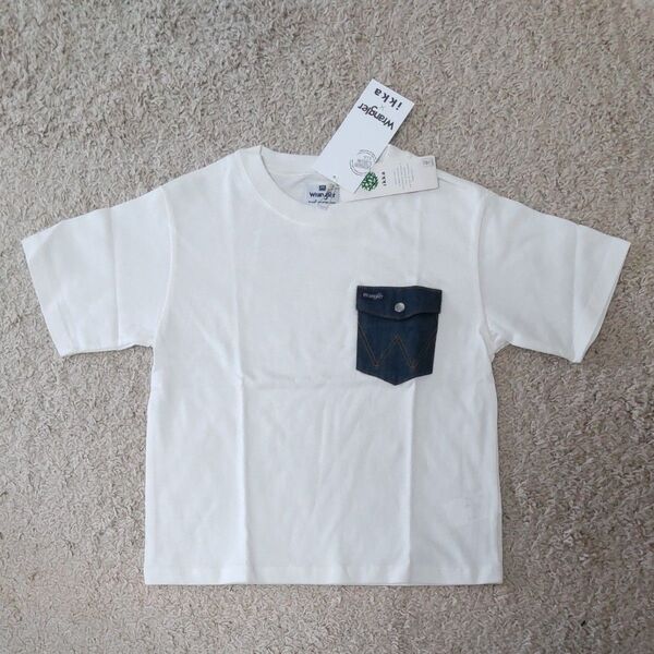 【タグ付き新品】 Wrangler ×ikka ラングラーデニムポケットTシャツ 120 キッズ