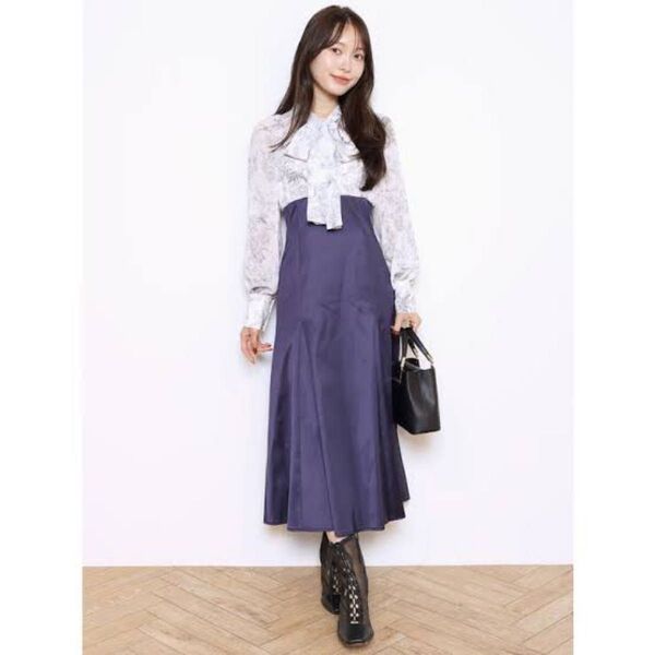 マーキュリーデュオ 【渡辺美優紀コラボ】異素材ドッキングマーメイドワンピース