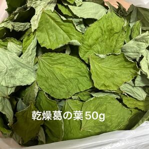 乾燥葛の葉 50g S〜Mサイズ 岐阜県産 無農薬 草食動物のおやつ