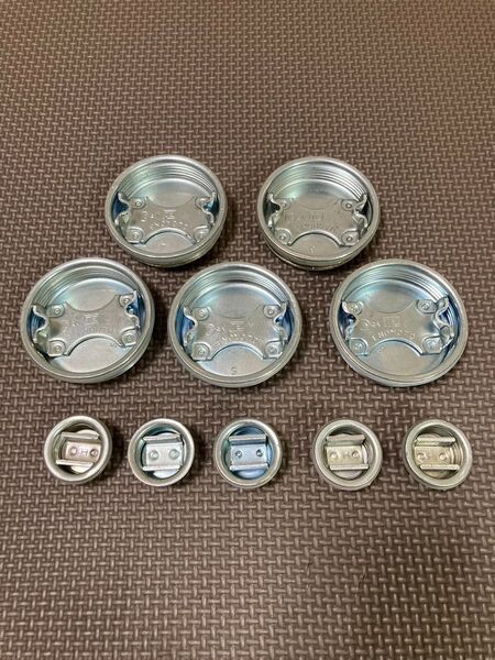 ドラム缶キャップ 大5小5個セット【ほぼ新品】フタ 栓 蓋 プラグ パッキン付