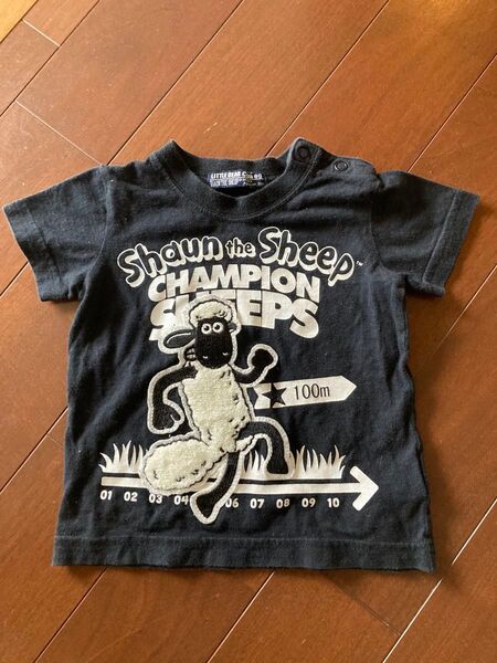 80センチ 子供服 ボーイズ 男の子 ひつじのショーン Tシャツ 半袖 半袖Tシャツ キッズ 黒