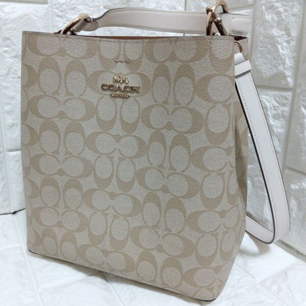 COACH コーチ レザー ショルダーバッグ シグネチャー 2way