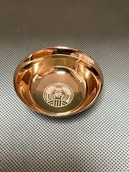 純銀盃(20.36g) 純銀印字 羽田穴守稲荷神社授与お猪口 桐箱入り いぶし銀仕上げ 内側金メッキ 社印