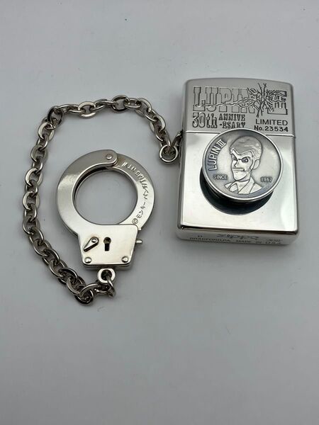 ルパン三世 30周年記念 ZIPPO&キーホルダーセット 限定品 ジッポーオイルライター 1997年 シルバー色 保証書付き