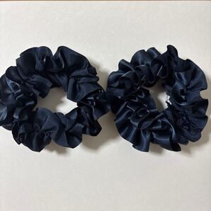 ゴスロリ 地雷系 ヘアアクセ シュシュ アクセサリー ネイビー