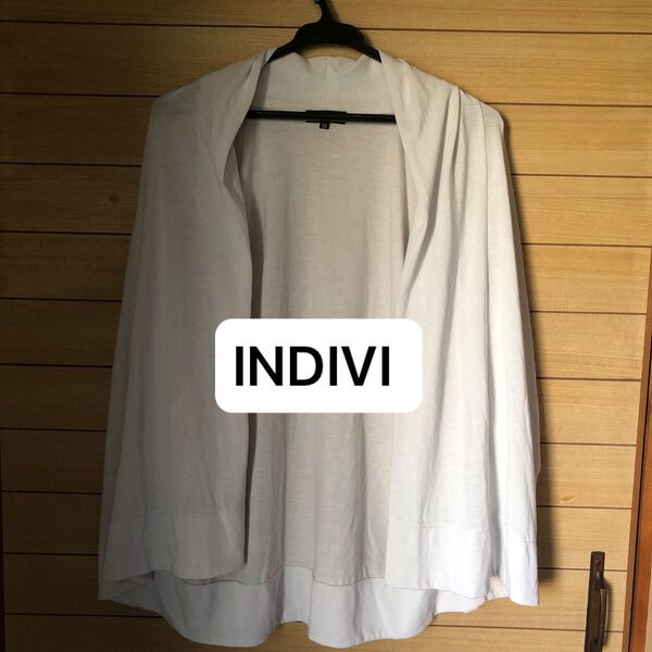 インディヴィ カーディガン トップス M カットソー 冷房 紫外線予防 Tシャツ トップス 七分袖