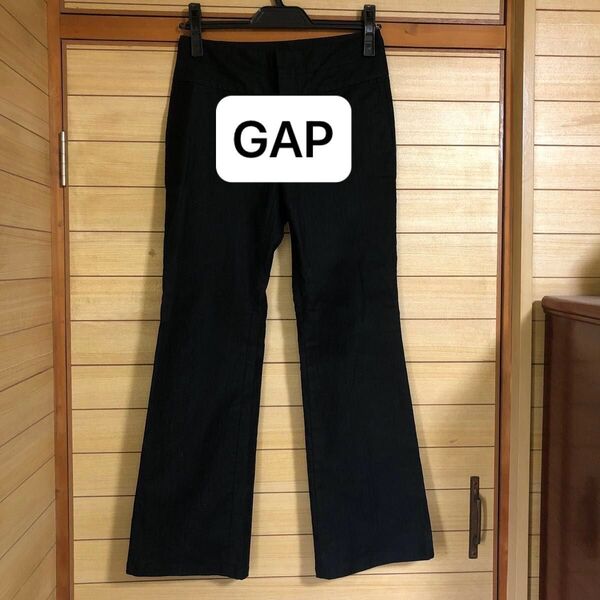 GAP パンツ ブラック ストレッチ 黒 ストレート 美品 未使用 小さいサイズ オフィス OL 綺麗め スーツ