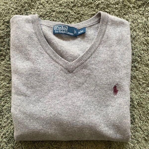 Polo by Ralph Lauren Vネックニット グレー M
