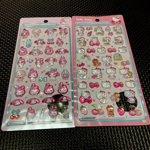 サンリオ ボンボンドロップシール ハローキティ 立体シール シール マイメロ マイメロディ 可愛い キャラクター