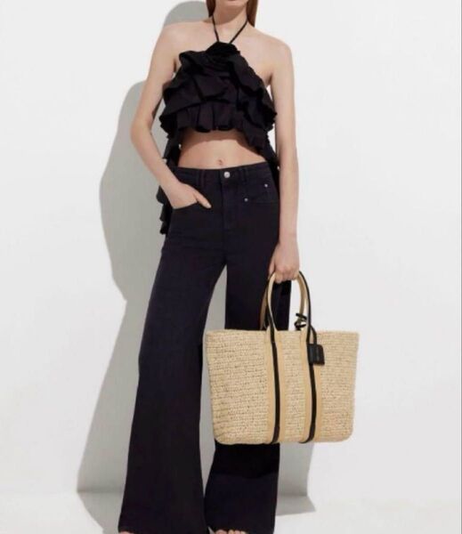 CHARLES & KEITH ★ドルチェヴィータ ラフィアトートバッグ★A4可
