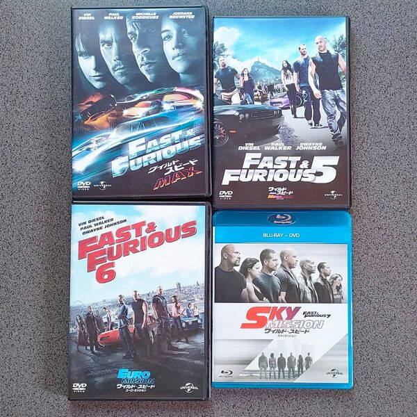 ワイルドスピード DVD&Blu-ray 4作品セットMAX MEGA MAX EURO MISSION SKY MISSION