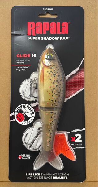 ラパラ スーパーシャドウラップグライド SSDRG16 16cm 86g ライブブラウントラウト