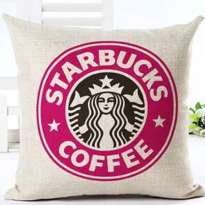 ★大人気★スタバ・クッション・座布団カバー★ピンク【55×59】