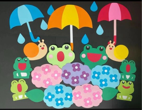 【壁面飾り 6月】梅雨 かえる 保育園 幼稚園 施設 病院