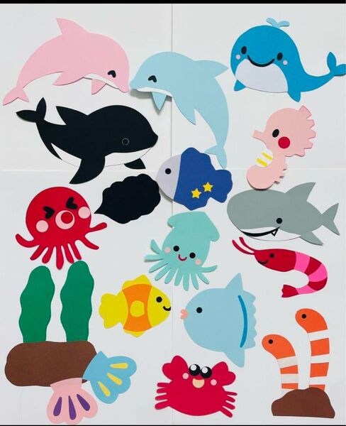 【壁面飾り 海の生き物】+200円でラミネート加工いたします!