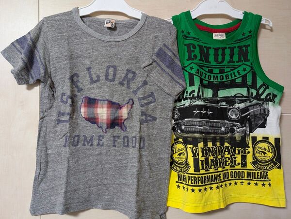 ライトオン フロリダTシャツ アメ車プリントタンク130cm 2点セット販売