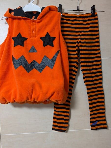 キッズ ハロウィン衣装 パーカー タイツ2点セット販売! 120cm 上下セット セットアップ