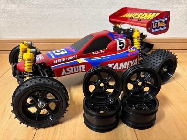 【新品!】タミヤ アスチュート 2WD用 英国 JC Racing製 ライトウェイトホイール 2.2インチ ブラック 4本セット!