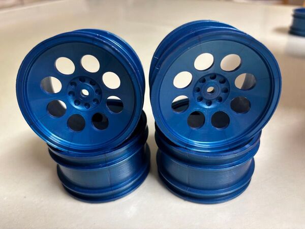 【新品!】京商 オプティマ/ターボオプティマ系 英国 JC Racing製 8穴ホイール ブルー 4本セット!