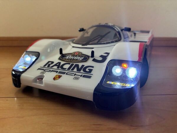【新品!LED11灯!ウィンカー点滅!】タミヤ 1/10RC ポルシェ956 ボディ!