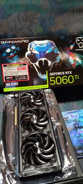 【使用期間わずか・美品・納品書あり】Gainward GeForce RTX 5060 Ti Python III 16GB
