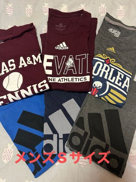 adidas Tシャツ チームロゴ他メンズSサイズ アメリカ古着 6枚セット