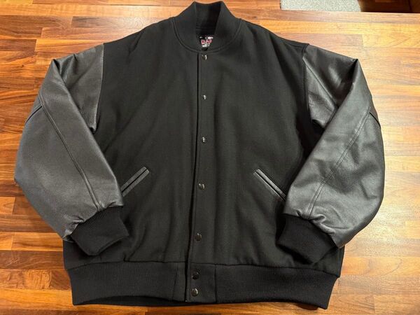 Lサイズ 極美品 GAME SPORTSWEAR ゲームスポーツウェア レザー バーシティー ジャケット ブラック スタジャン