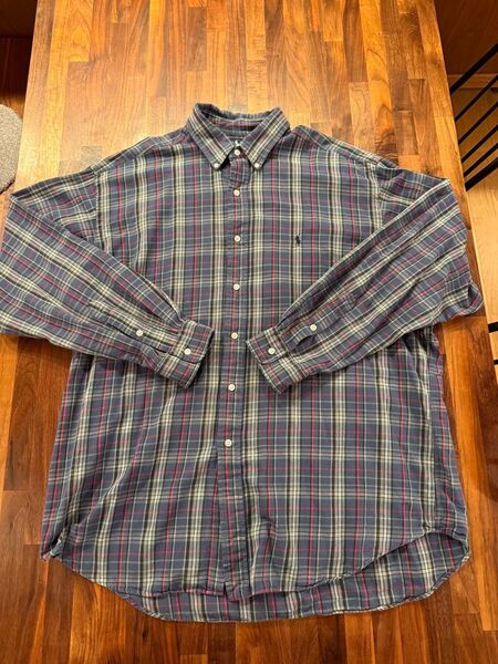 XL 1990s POLO Ralph Lauren ボタンダウンシャツ BLAKE ポロ ラルフローレン 古着 長袖 チェック