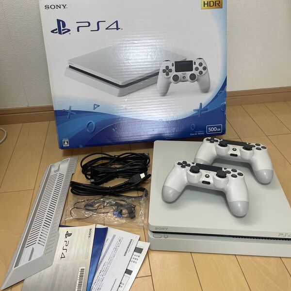 PS4 本体 500GB ホワイト SONY PlayStation4 CUH-2200A 初期化 動作確認済 箱 付属品付き